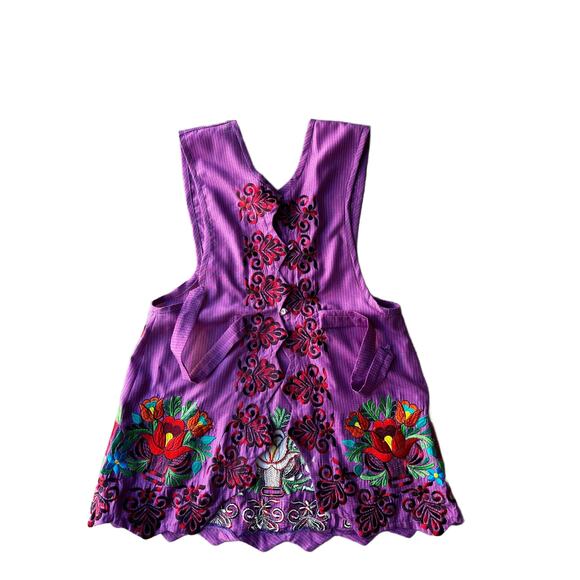 Mexican Folkloric apron embroidered  one of a kind mexico todo corazon - Picture 6 of 8